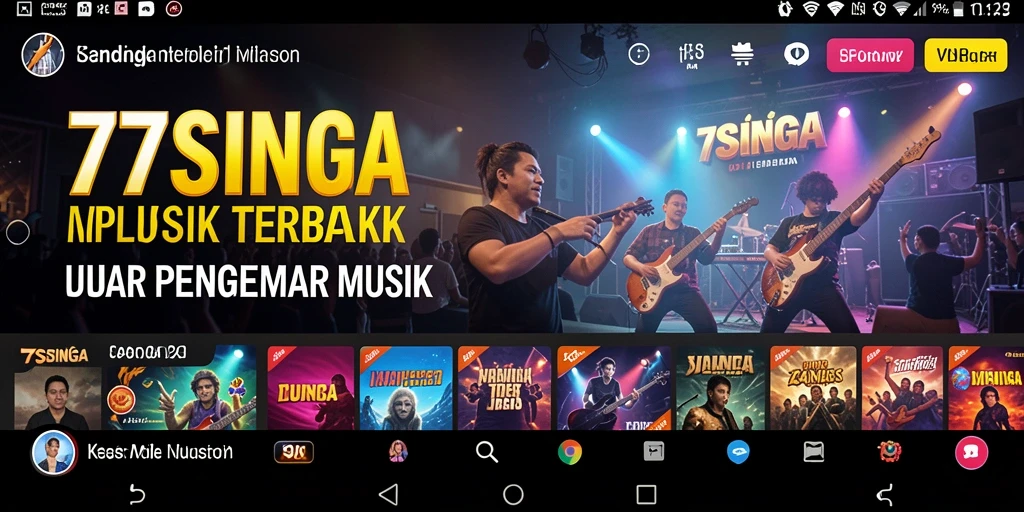 Screenshot gameplay 77SINGA menampilkan antarmuka aplikasi musik yang menarik.