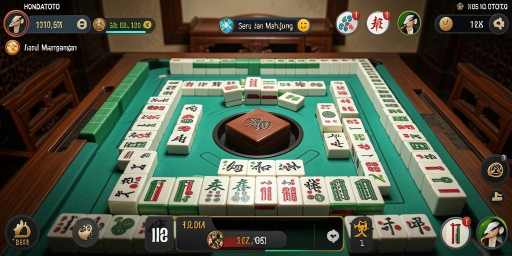 Tampilan gameplay Mahjong yang seru dan menantang di HONDATOTO.