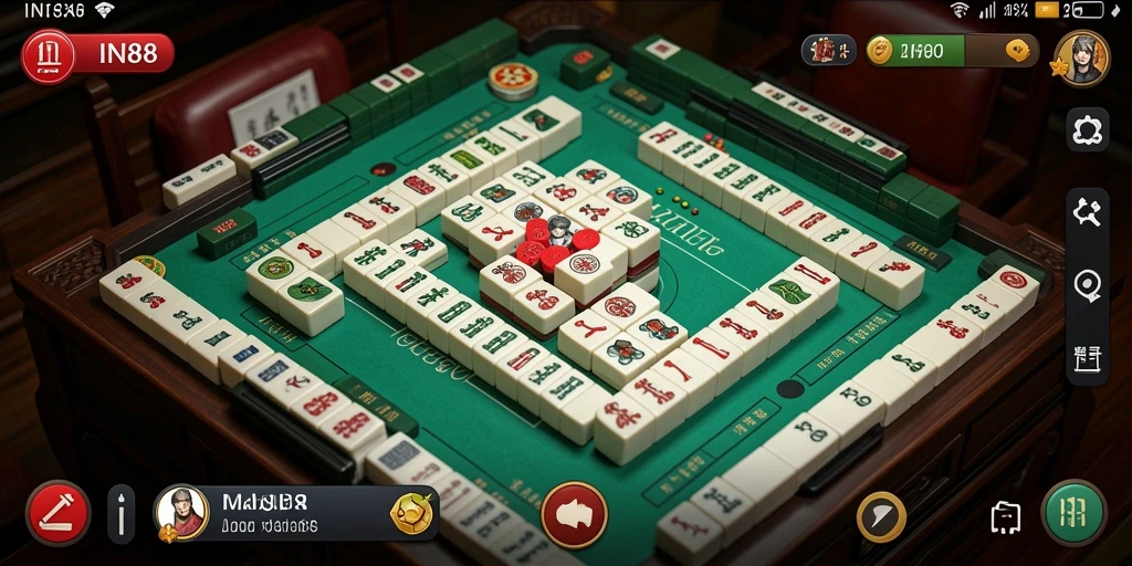 Tampilan gameplay yang menarik di IN88 dengan fitur Mahjong.
