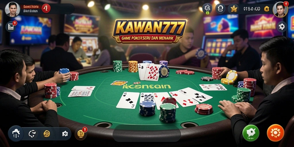 Tampilan menyenangkan dari gameplay KAWAN777 Poker.