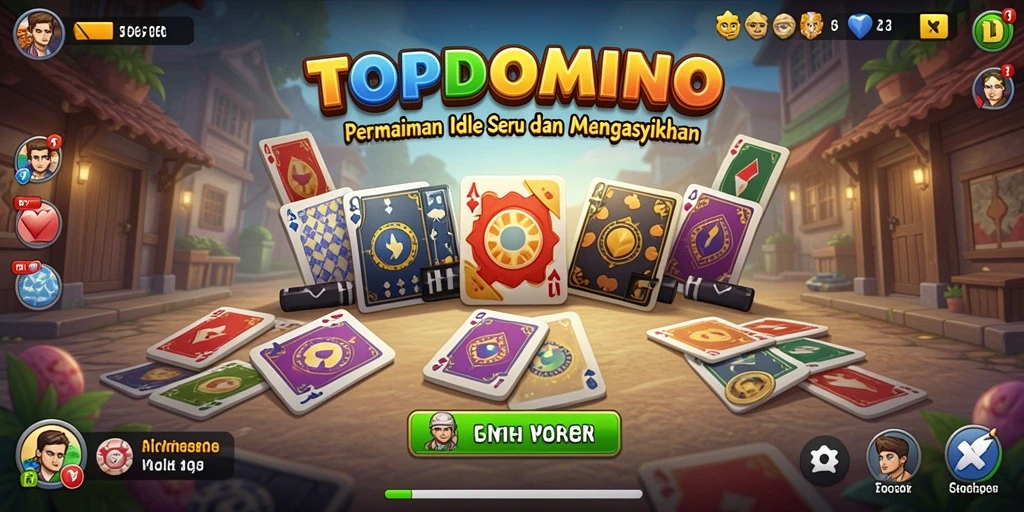Screenshot gameplay TOPDOMINO menampilkan elemen seru dari permainan Idle.